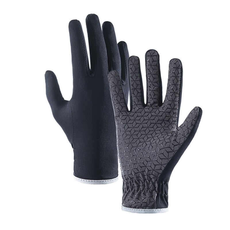 Naturehike Outdoor Touch Screen Non-Slip Breathable Full Finger Gloves Rock Climbing Hiking Camholic Sunscreen Anti-UV Car Glove: Navy blue / XL