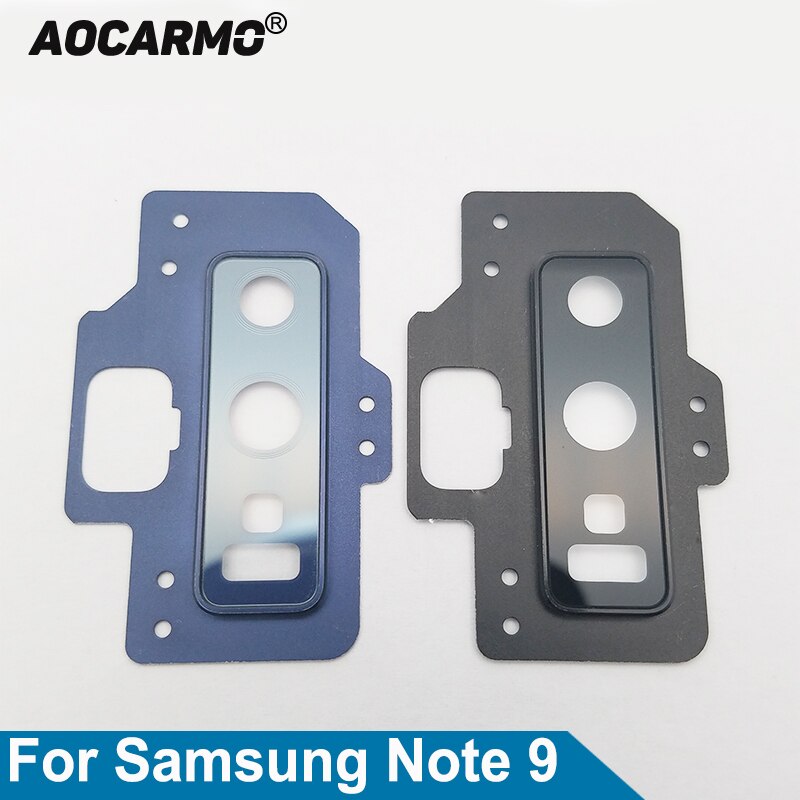 Aocarmo Rear Back Camera Lens Glass Ring Cover With Frame Adhesive For Samsung Galaxy Note 9 6.4" Replacement