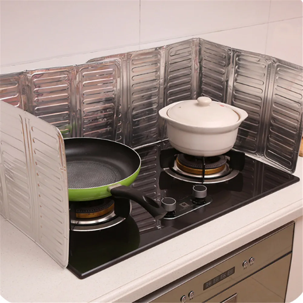 1pc stk . sprutskjerm til kjøkken, stekeolje, sprutbeskyttelse, aluminiumsfolie, skåldingssikker plate, beskyttelsesplate