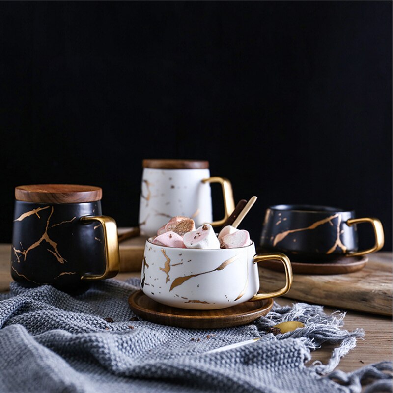 2 Patroon Klassieke Keramiek Koffie Mok Met Lade Deksel Handgeschilderde Drinkware Handgreep Koffie Melk Thee Water Cup Novelty