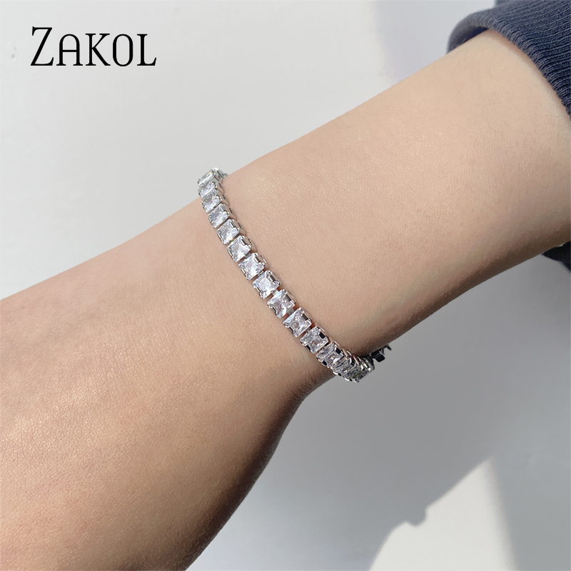 ZAKadvocate-Bracelets à breloques Kendny Square Cubic Conia pour femmes, coréenne, Bracelet en argent, ixde mariage, Bijoux musicien, contre-indiqué, 2211