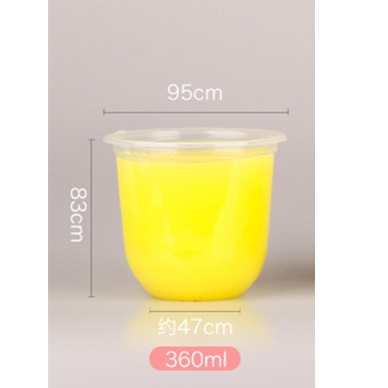 50Pcs Netto Rode U-vorm Leuke Plastic Cups Verjaardagsfeestje Gunsten Sap Drinken Bubble Thee Koffie Cup Pudding Dessert cup Met Deksel