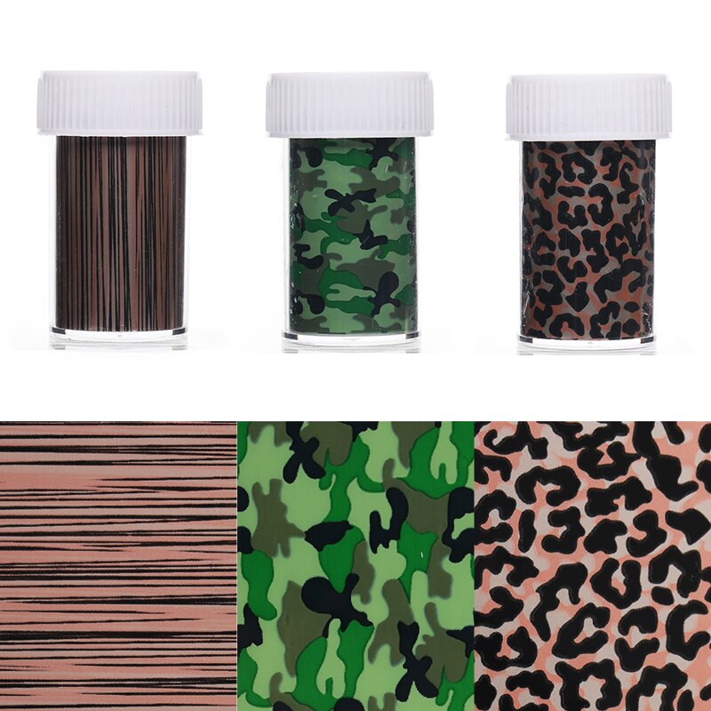1 rulle neglefolier leopard træ negle mærkat papir camouflage print nail art wraps gør-det-selv-overførsel klistermærke negle mærkater dekoration