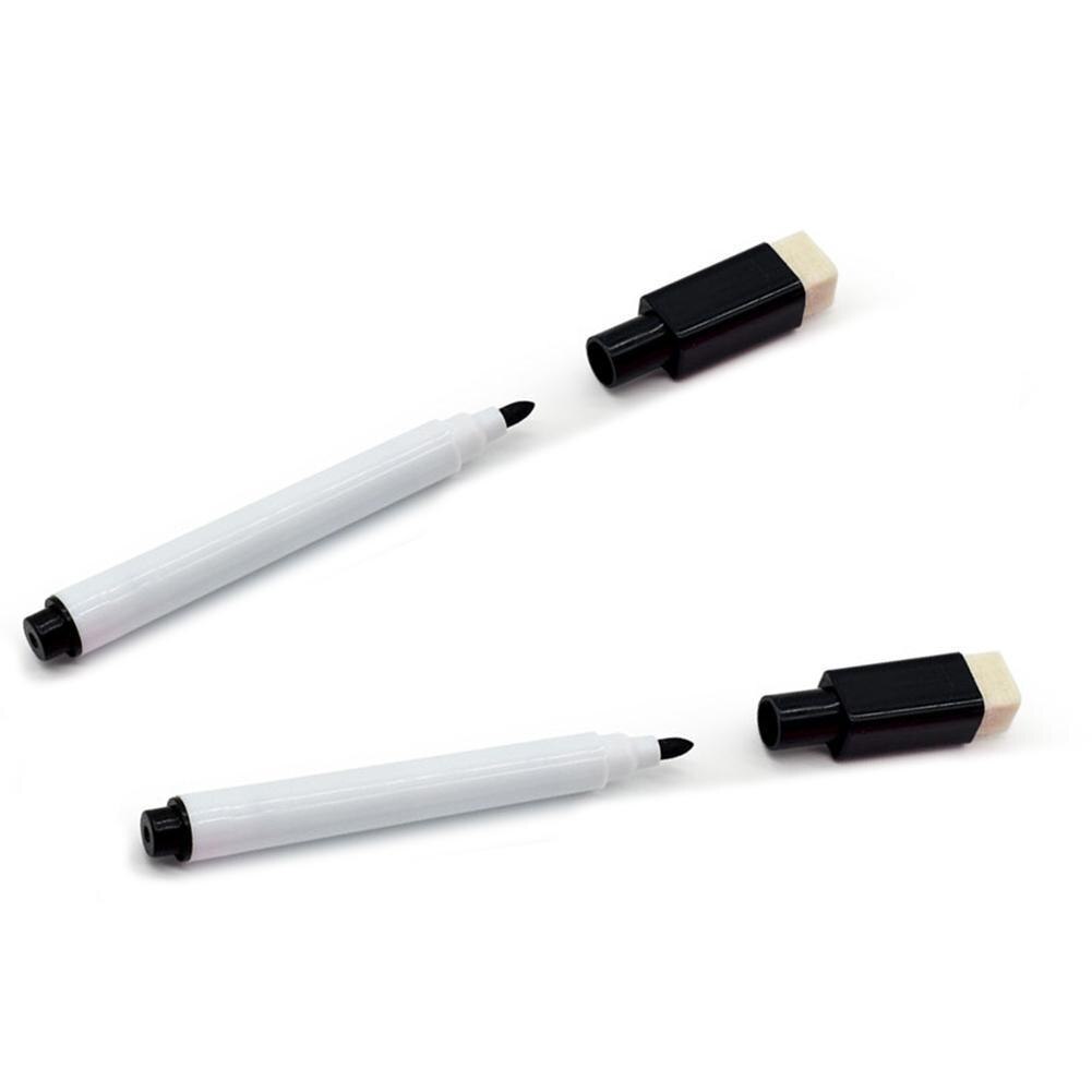 10pcs Black School classroom Whiteboard Pen Dry White In Student Board Eraser pen children's Built Markers drawing G8N9