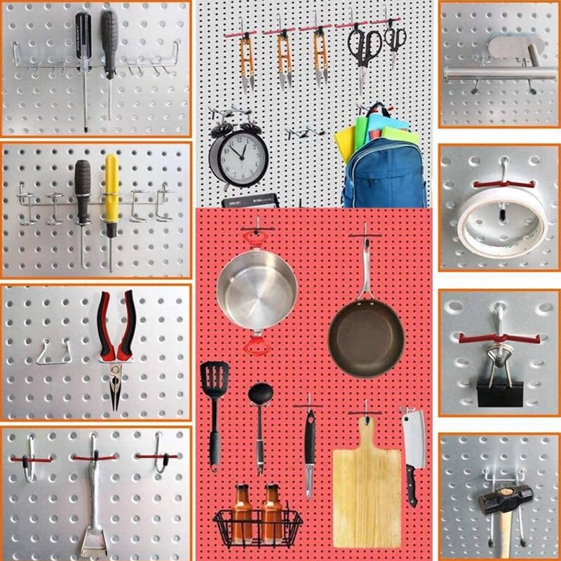 135Pcs Pegboard Kit, 1/8 En 1/4 Inch Pegboard Haken Assortiment, Pegboard Bins, metalen Haken Voor Opknoping Opslag