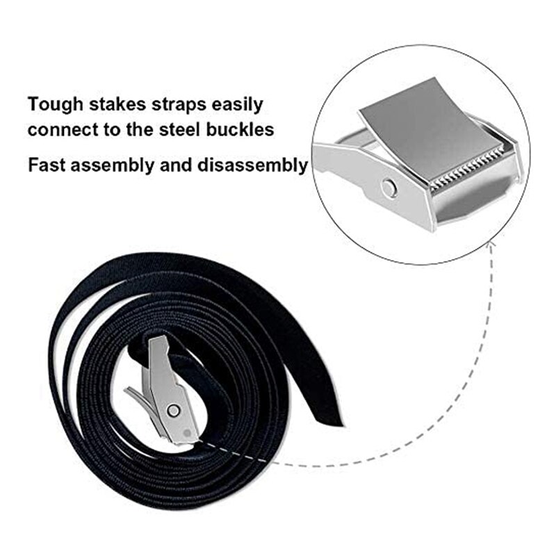 Trampoline Spiraal Grond Nagels 4 Grond Anker Stalen Gespen Met Elastiek Voor Aansluiten Trampoline Swing Tenten