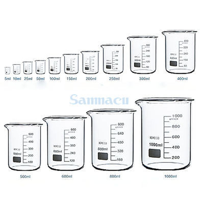 800ml Low Form Beaker Chemistry Lab G33 Borosilic Grandado 8843