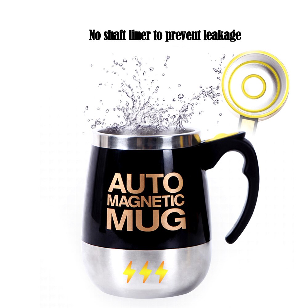 1pc kubki miksujące ze stali nierdzewnej z magnesem, wielofunkcyjny, biurowy, automatyczny kubek robić kawy i mleka, odporny na oparzenia, z pokrywką, kubek na wodę