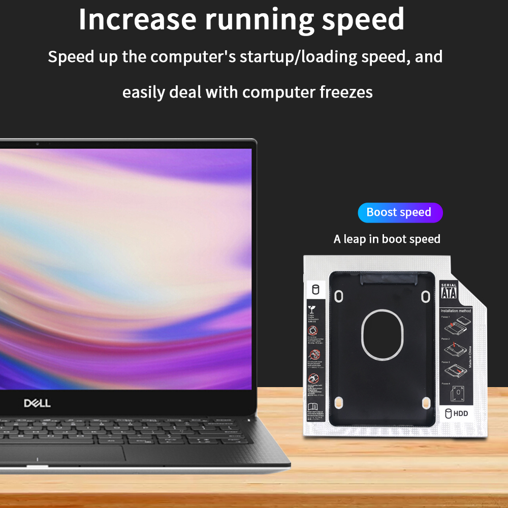 TISHRIC 9.5 12.7mm HDD Caddy SATA 3.0 2.5" Optibay SSD CD DVD To HDD Case Aluminum Universal Enclosure For Laptop CD-ROM DVD-ROM