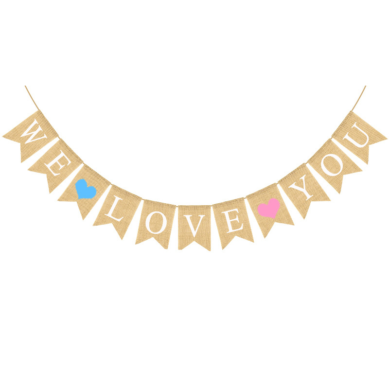 Drapeaux en lin et Jute colorés de 4M, banderoles de noël, d'anniversaire, de mariage, à suspendre, guirlande de fête pour la décoration de la maison: K