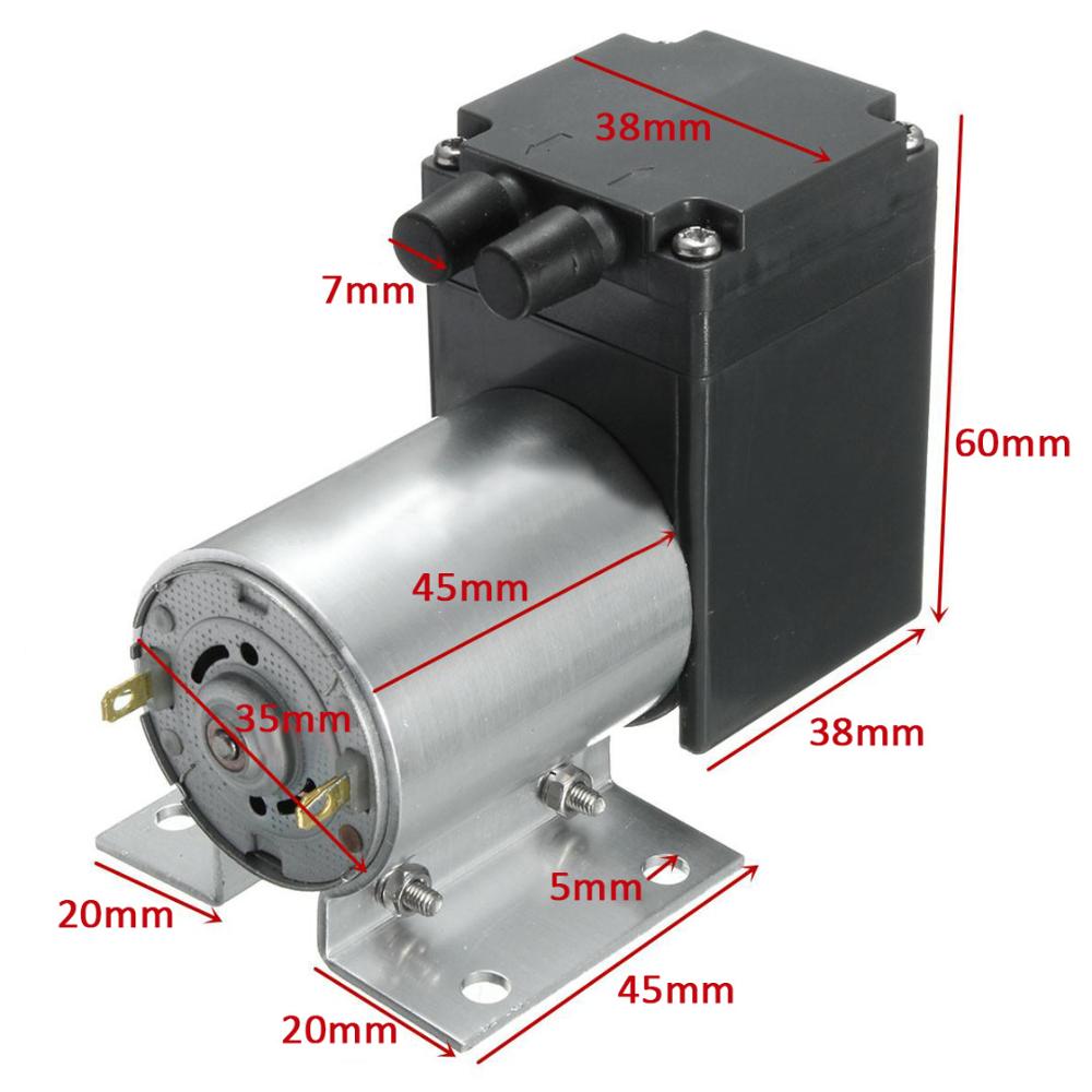 Micro 6W 12V/24V Electric Vacuum Pump -80Kpa 12L/MIN Flow Mini Air Pump + Hose