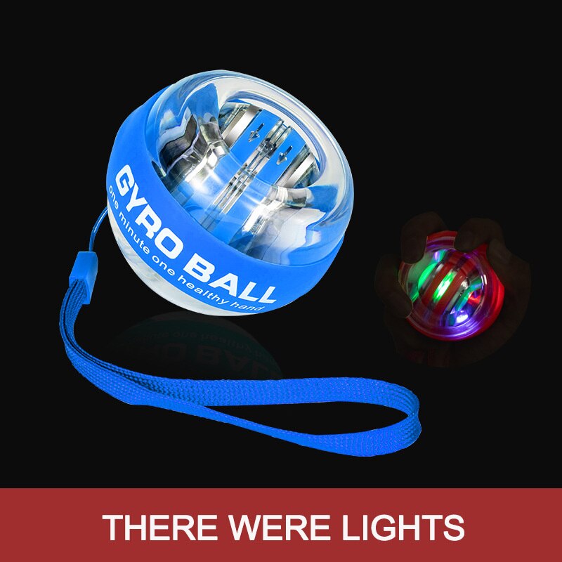 LED Gyroscopic Powerball Wrist Power Arm Hand Grip Muscle Force Trainer Home Gym Fitness Equipment Gyroscope Spinner Balls: Blue
