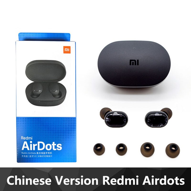 Redmi Xiaomi Airdots TWS Bluetooth Earphones Wireless 5.0 Bluetooth Earphone AI Control Gaming Headset With Mic Noise reduction: Old version