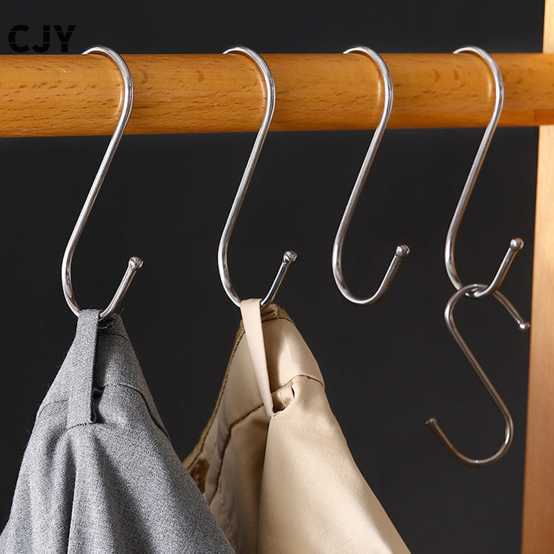 Gancho en forma de S de acero inoxidable, barandilla multifunción para cocina y dormitorio, gancho para colgar, soporte de cierre, ganchos para colgar ropa