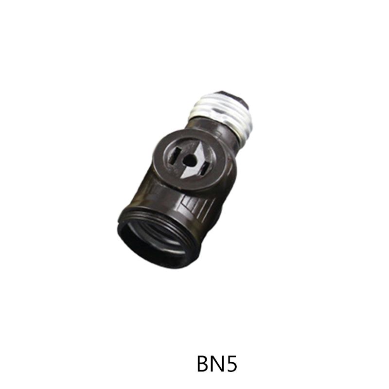 E26 Bulb Socket to 2 Outlet Adapter Light Holder Splitter with/without Pull Chain Switch for Workshop Garage Utility Room