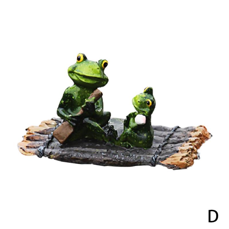 Statue de grenouilles flottantes en résine, Sculpture de grenouille mignonne créative pour étang de jardin en plein air décoratif pour décoration de jardin de bureau à domicile 2022: D