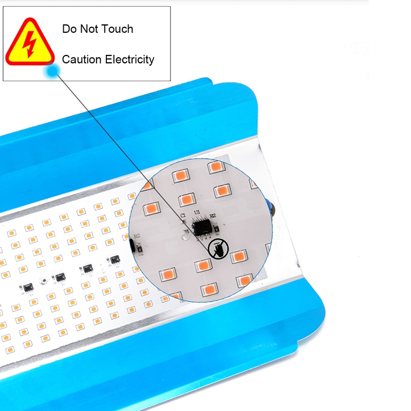 Luz para crecimiento de plantas para uso en interiores 50W 100W fitolamp de espectro completo para plantas lámpara de plantas Led Phyto Luz de planta con 220V EU 110V US enchufe luces de inundación