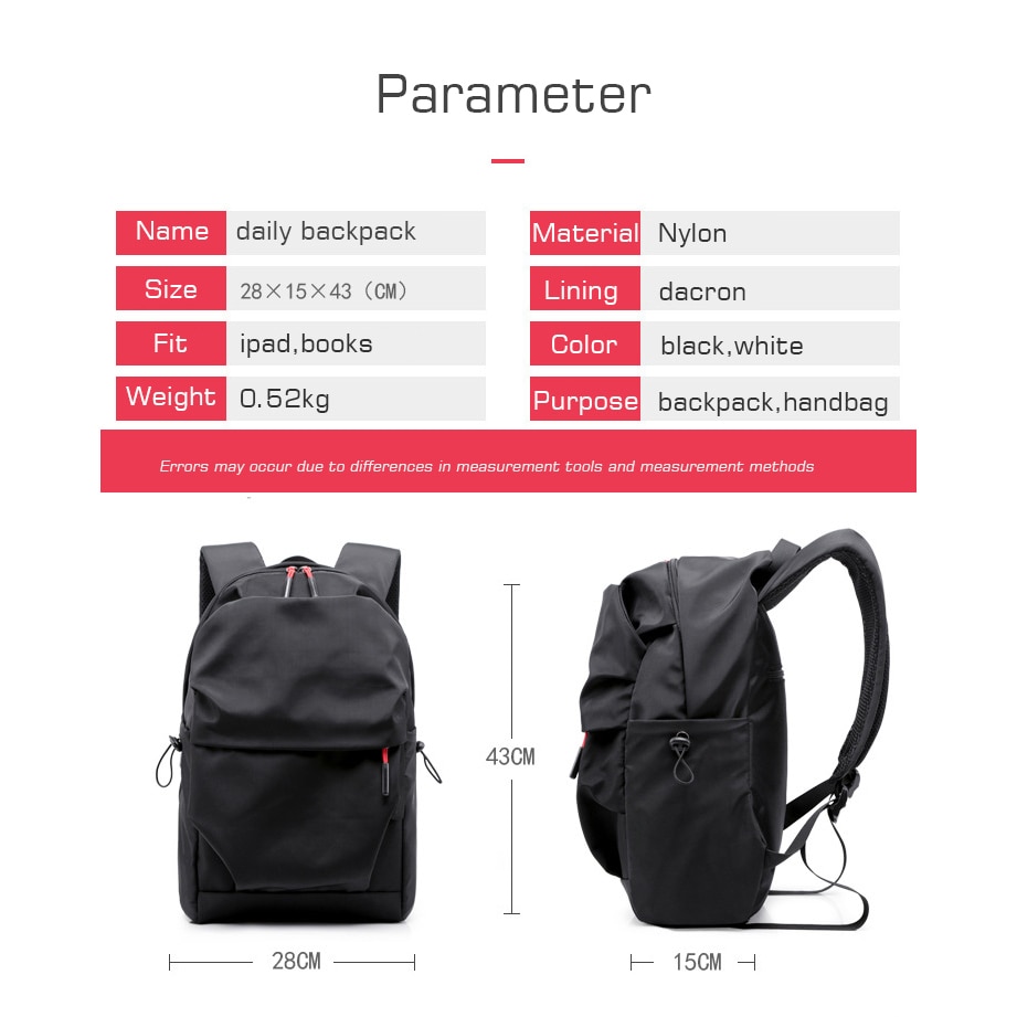 Crossten urban backpack 15 laptop bag Large capacity Pleated Casual SchoolBag Waterproof Teenage Student Mochila