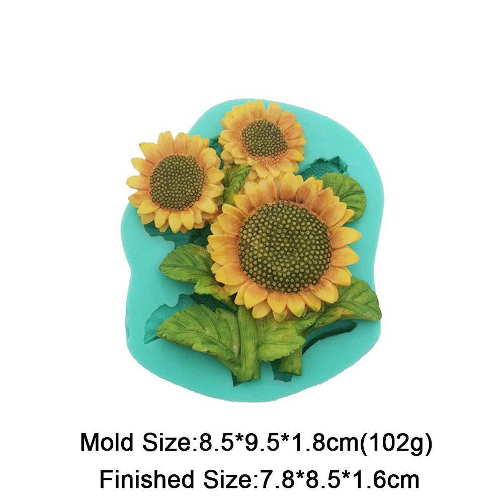 11 Models Flowers Shape Silicone Fondant Mold Sunflower Rose Carnation Flower Molds Cake Decorating Tools Dessert Baking Mould: F1082HD