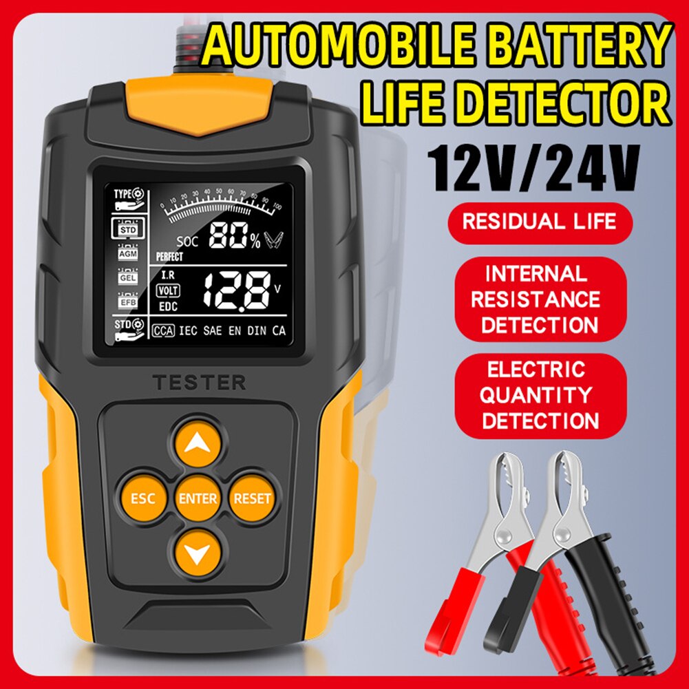 12V 24V Car Battery Tester Digital WET CA SLA Lead Acid Battery Analyzer Car Battery Tester Automobiles Accessories
