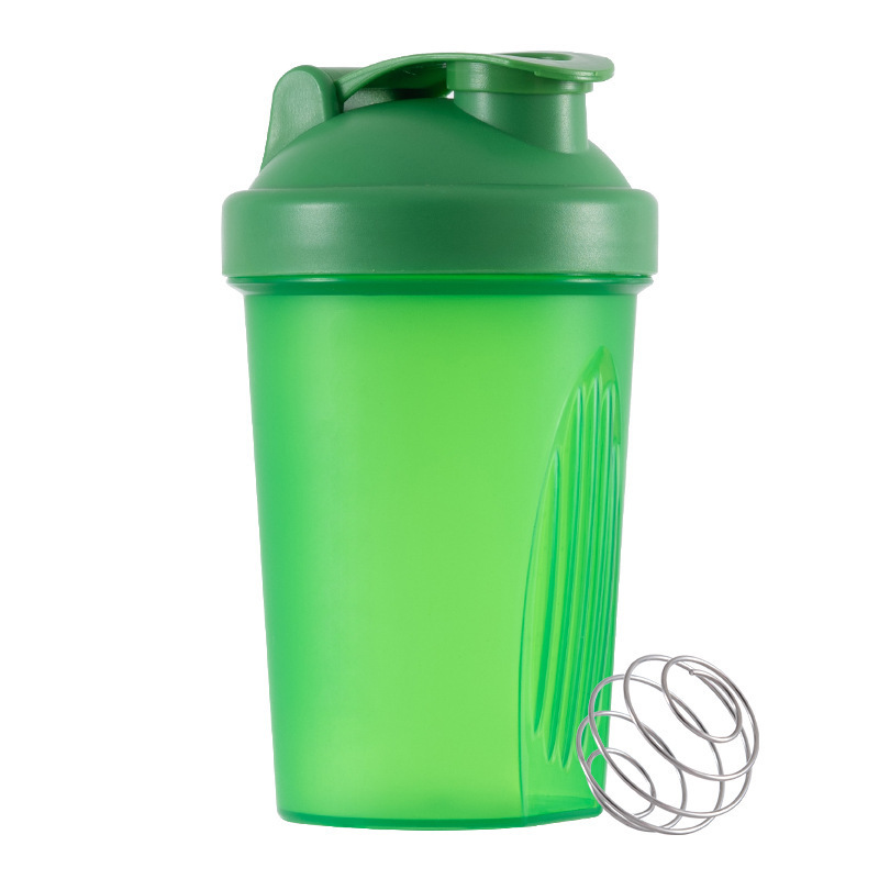 Bouteille Shaker mélangeur de 400ML, avec échelle de protéines, étanche, pour l'entraînement en poudre, tasse de mélange de Sport, bouteille d'eau: kaki foncé