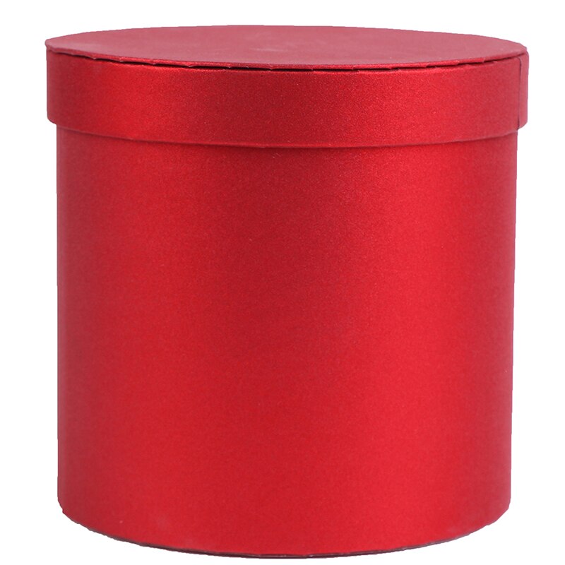 Runde blomster æsker kvinder blomster emballage papirpose med låg til blomsterhandler buket blomster emballage boks fest opbevaring kasser: 13 x 14cm rød