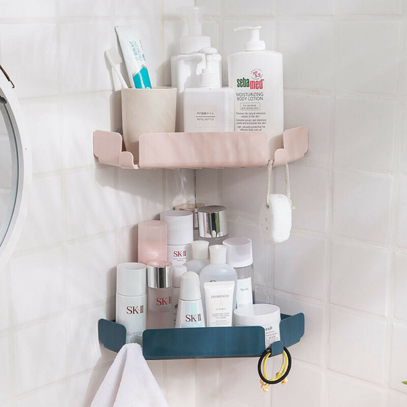 1pc familie badeværelses opbevaringshylder opbevaringsstativ trekantet hjørnebruser caddy hylde badeværelsesstativ opbevaringsholder organizer