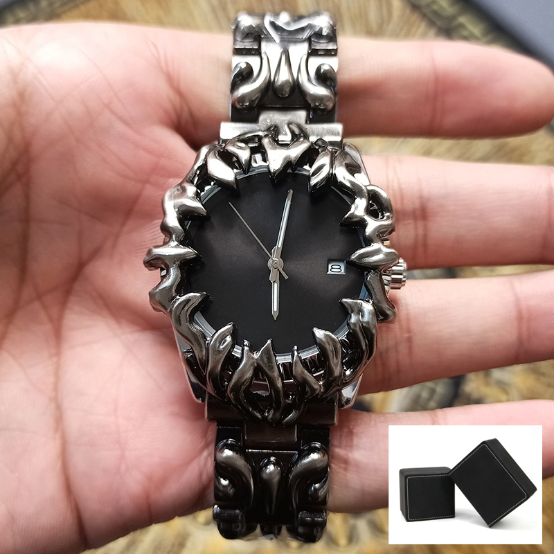 Relojes clásicos Retro con garra estilo alabastro Y2K para hombre, reloj europeo y americano, de nicho Ins avanzado alienígena a la: Multicolor