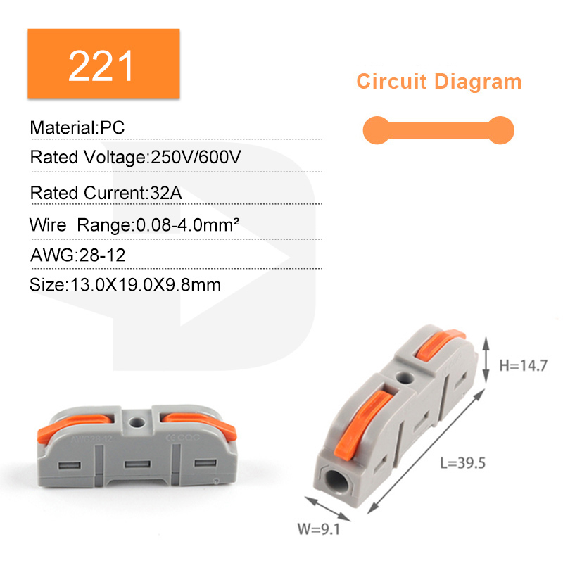 Quick Wiring Cable Connectors 2/3Pin Universal Compact Electrical Conductors SPL Splicing Splitter Push-in Home Terminal Block: army green