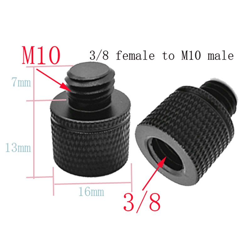Vis de Conversion M5 M6 M8 M10 M12 mâle à femelle 1/4 ou 3/8, accessoires de photographie pour appareil photo, trépied, vis à plaque à dégagement rapide: M10 Gong to 38 Mu