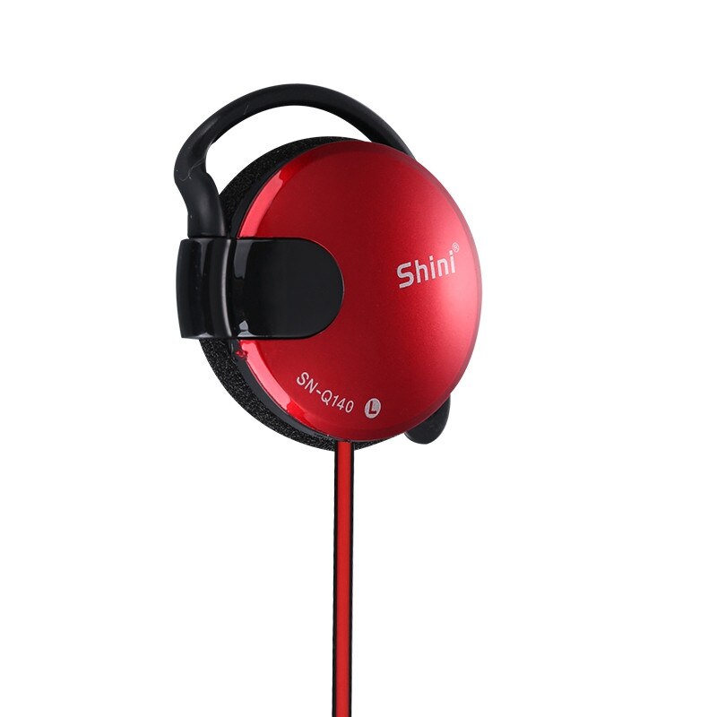 Sport stereo hoofdtelefoon 3.5mm headset oorhaak bas oortelefoon voor  mp3 computer mobiele telefoon telefoon voor xiaomi iphone samsung: Rood
