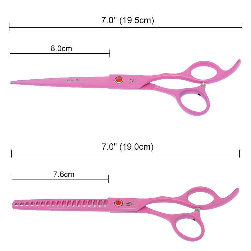 7" Pet Scissors for Dog Grooming Straight Curved Shears Animal 40% Cut Off Thinning Trimmers Dog Accessories B0036A