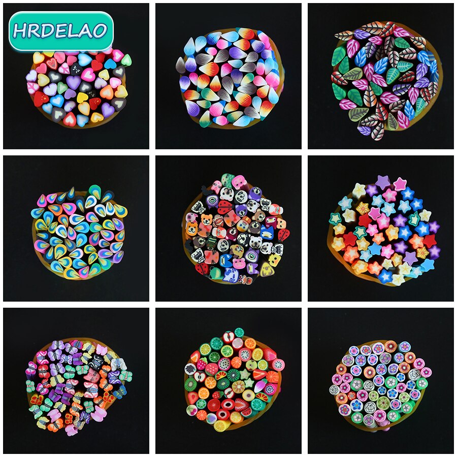 50pcs/bag Polymer Fruit Animal Slices For Slimes Supplies Nails Art Tips Clay Supplies Charms Accessories For Nail Art Toy ​