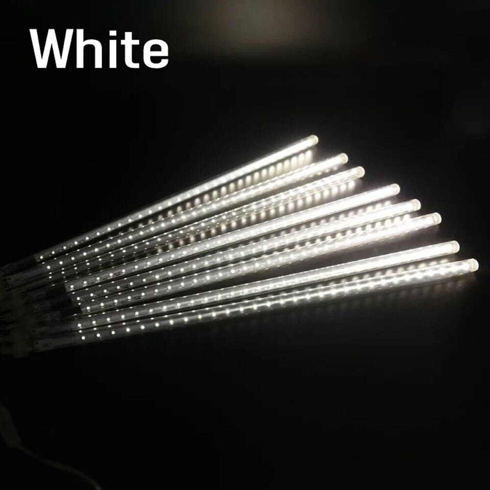 30cm 50cm vanntette meteordusj regn 8- rørs ledet lysstreng til utendørs juledekorasjon tre eu/oss plugg: Hvit / 30cm