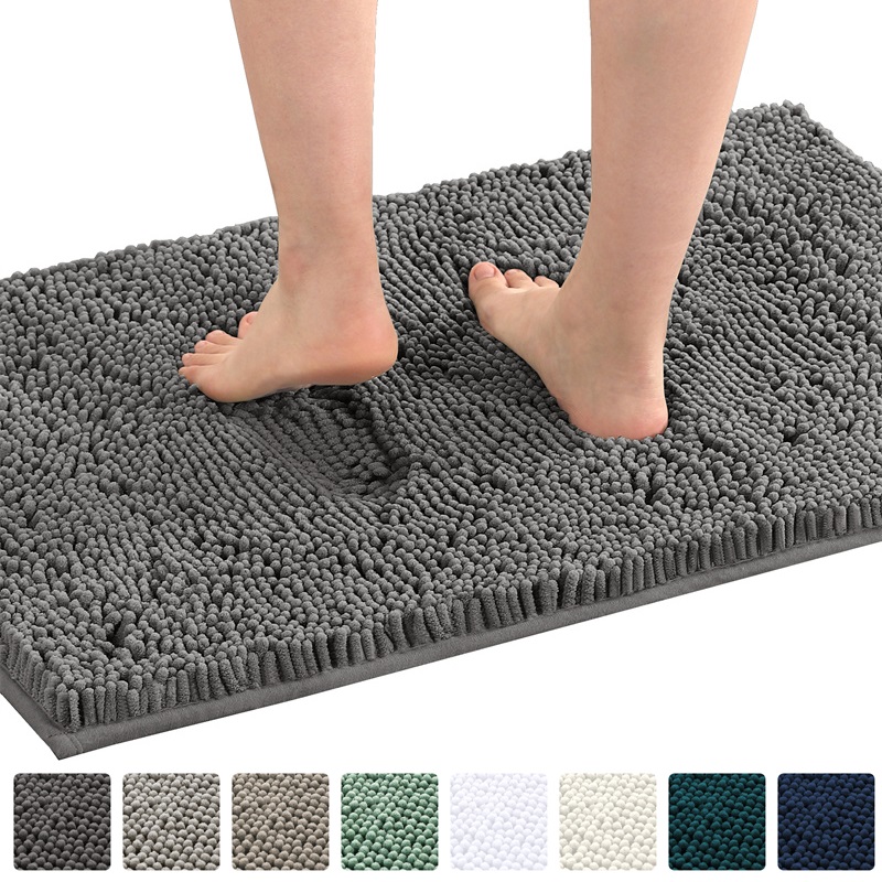 Chenille Absorberende Badkamer Vloermat Antislip Badkamermatten Badkleed Lang Haar Vloermat Slaapkamer Deur Tapijt Woondecoratie