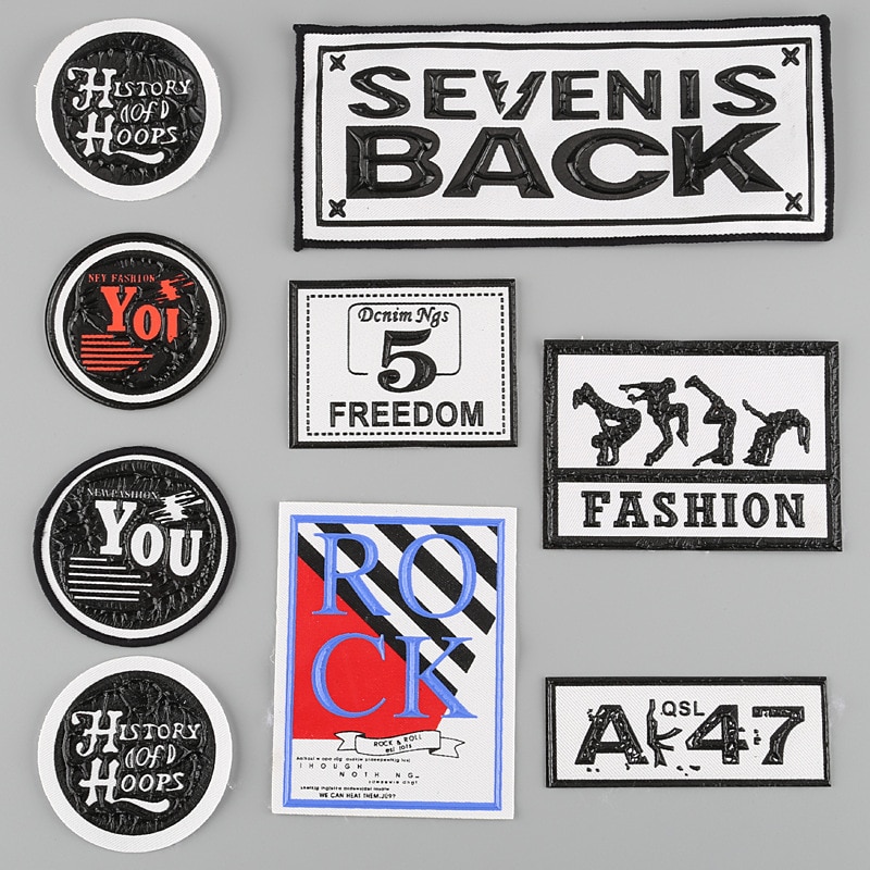 Conjunto completo de parches decorativos coloridos para ropa a la