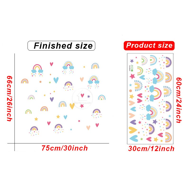Multi style Cartoon Rainbow Cute Removable Wall Stickers Decals Home Decor Art Mural for Nursery Kids Baby Bedroom Living Room: 303