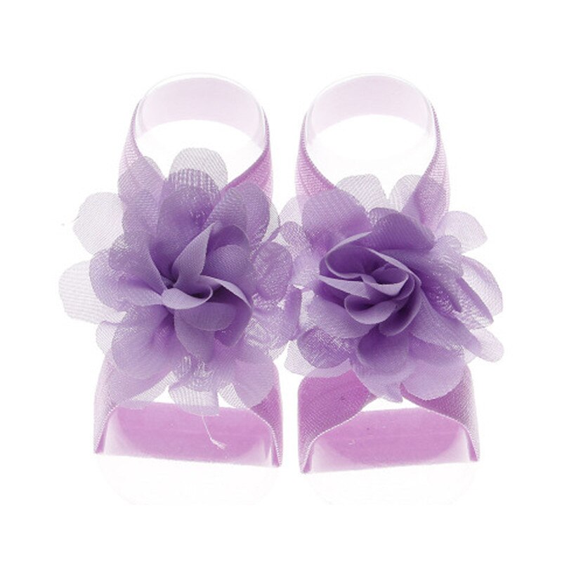 Pudcoco babymeisje mooie zonnebloem voetband blotevoeten sandalen schoenen pols bloemen: Paars