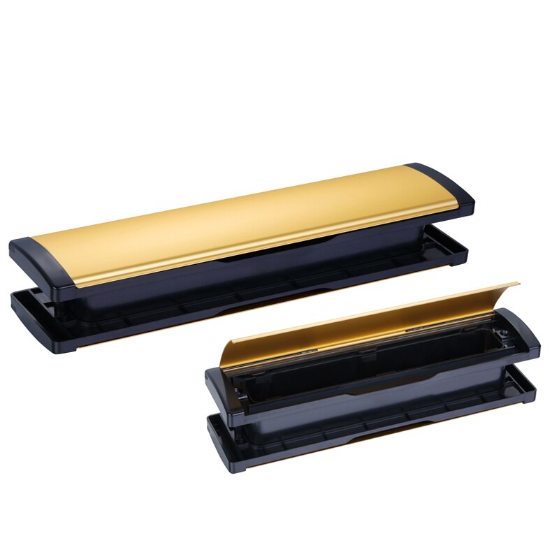 Villa brievenbus van aluminiumlegering, dubbel glas en houten deur brievenbus goudkleurig