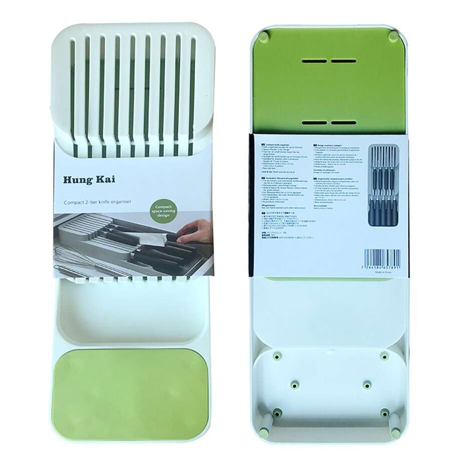 Plastic Knife Block Holder Drawer Knives Forks Spoons Storage Rack Knife Stand Cabinet Tray Kitchen Cultery Organizer