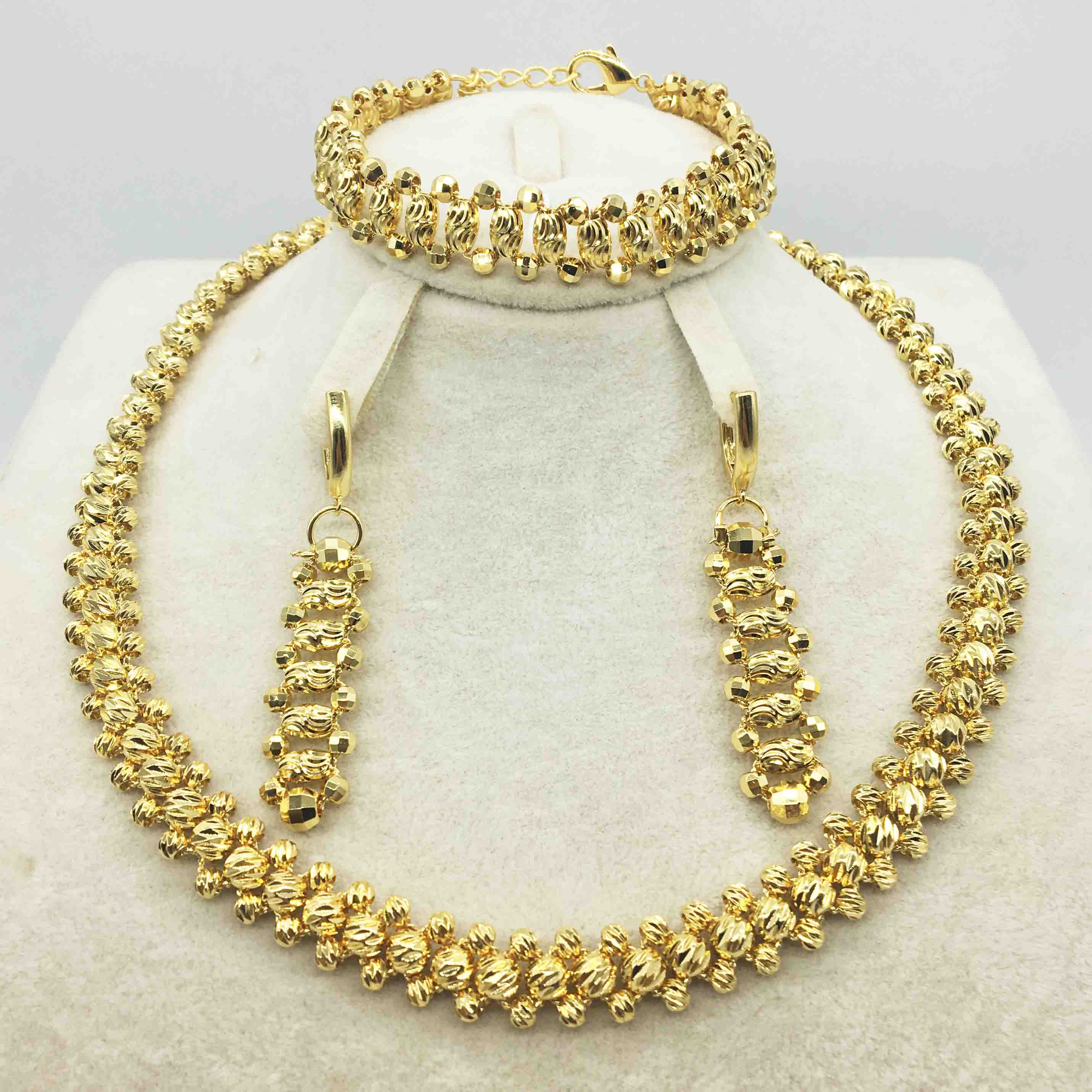 Italian gold colored jewelry for women's African bead jewelry jewelry necklace earrings bracelet jewelry