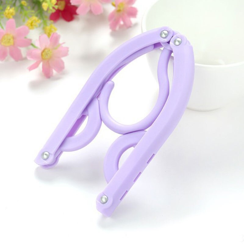 Cintre pliable de voyage multifonction | Support de séchage Portable en plastique, magique, couleur unie, permettant de gagner de l'espace, fournitures de voyage: VIOLET