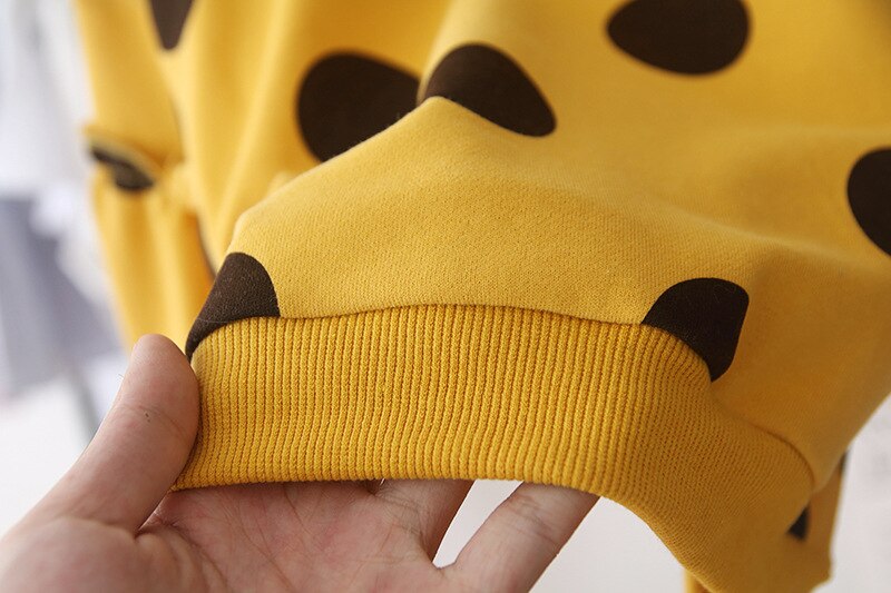 1-6y mooie herfst baby meisjes sweatshirt tops stippenprint lange lantaarnmouwen trui casual outfits kleding