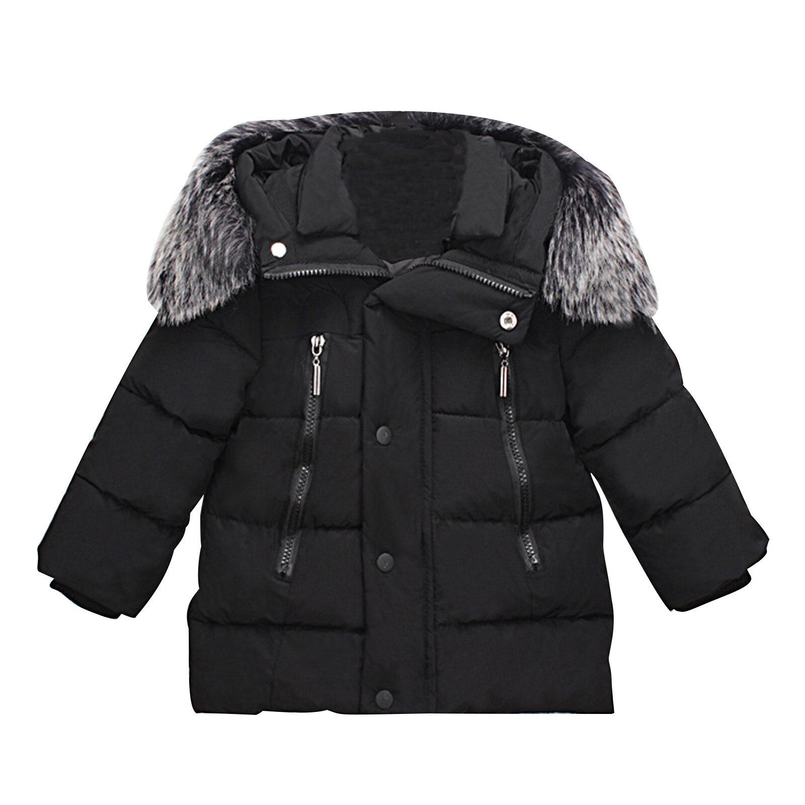 bambino dei capretti delle ragazze dei ragazzi inverno incappucciato giacca spessa cappotto caldo cerniera Outwear abbigliamento inverno piumino giacca invernale пуховик зимний