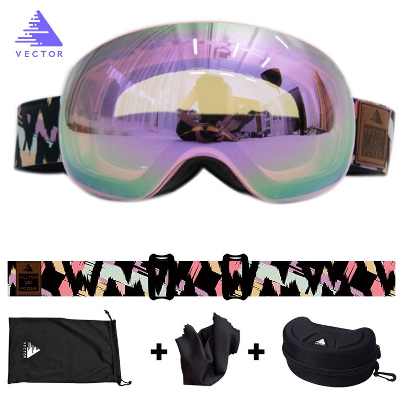Skibrillen voor dames, skibrillen voor heren, sneeuwbrillen met 100% uv400 beschermingen, anti-condens, snowboardbrillen, skisportuitrusting