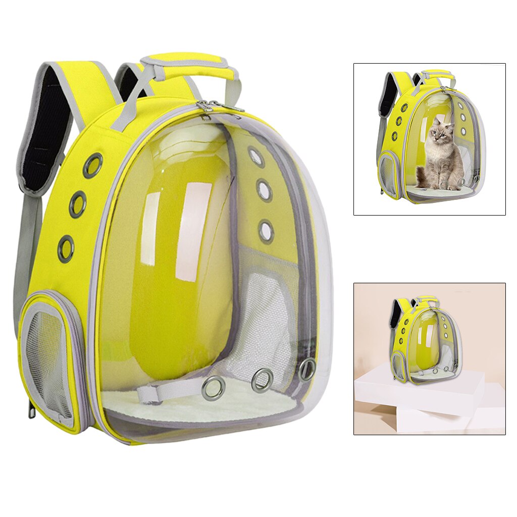 Pet Carrier Dogs Backpack Puppy Capsule Clear Hiking Holder: Yellow