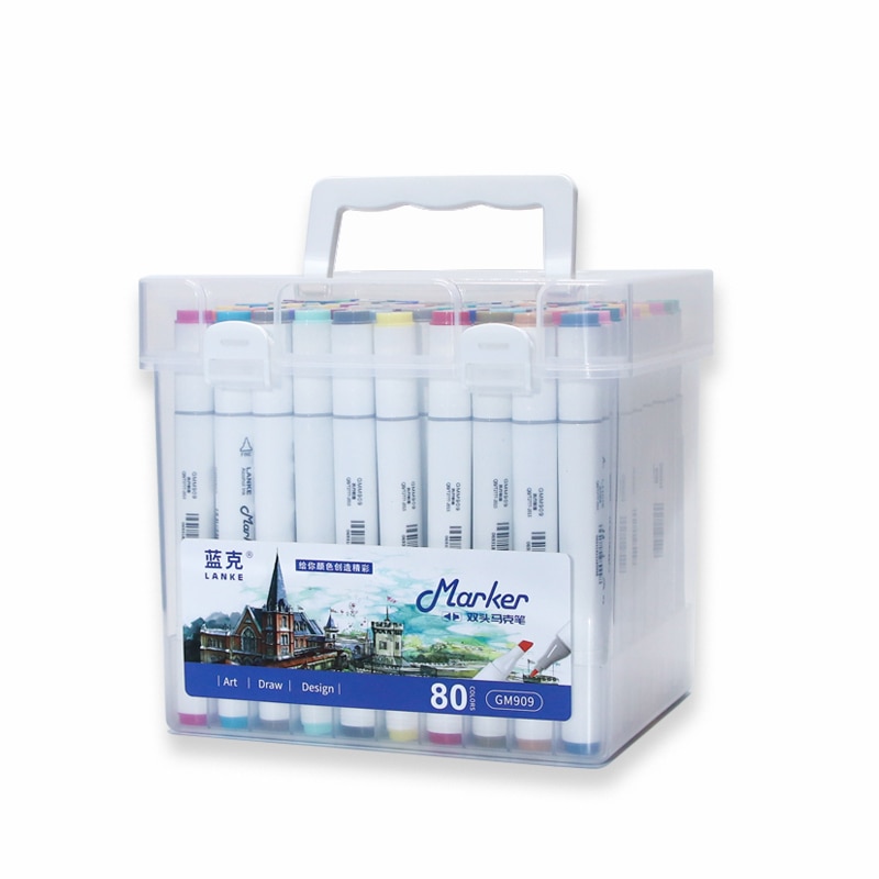 TOUCHFIVE-80 marcadores de colores Manga, rotuladores de dibujo a base de Alcohol, boceto, punta de fieltro, pincel doble oleoso, suministros de arte para estudiantes