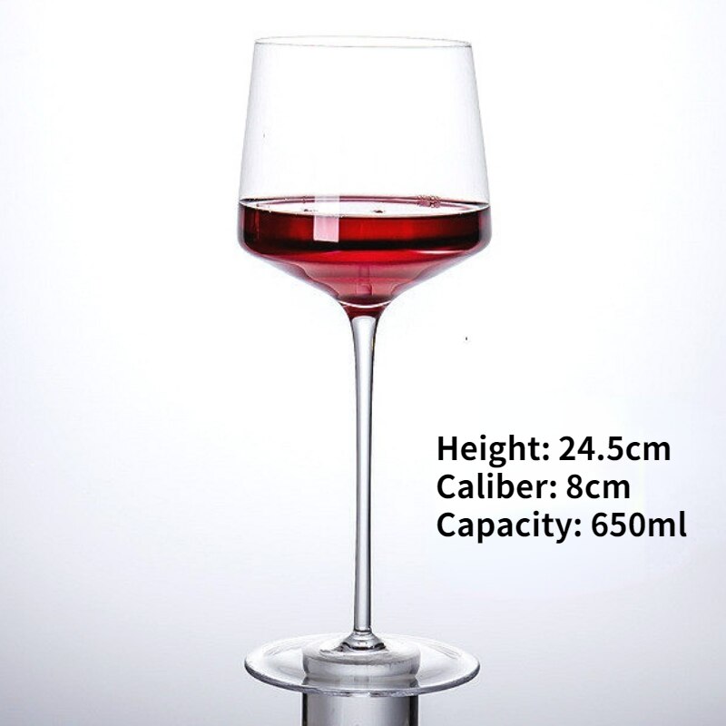 Hög varor 450-650ml handgjorda bägare fyrkantig populär lätt lyxig vinglas familj provsmakning kopp: 650ml