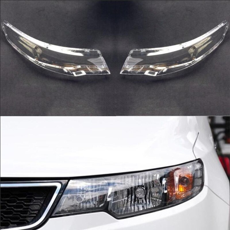 Pair Headlight head light lamp Lense Clear Lens Cover for Kia Cerato