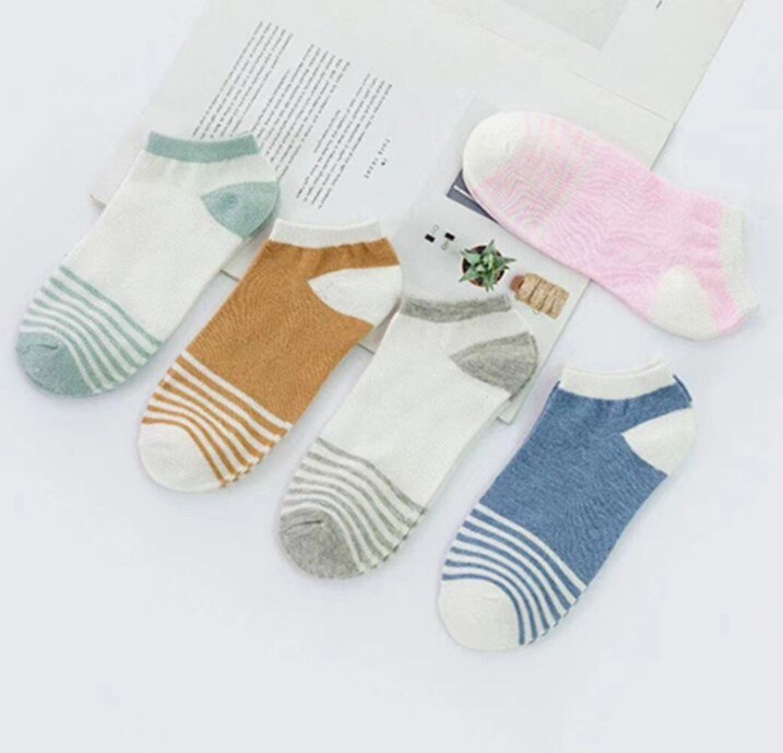 Maat 34-39 Kawaii Vrouwen Sokken Happy Enkel Grappige Sokken Vrouwen Vruchten Leuke Gelukkige Art Onzichtbare Sok 5 pairs Lente Zomer